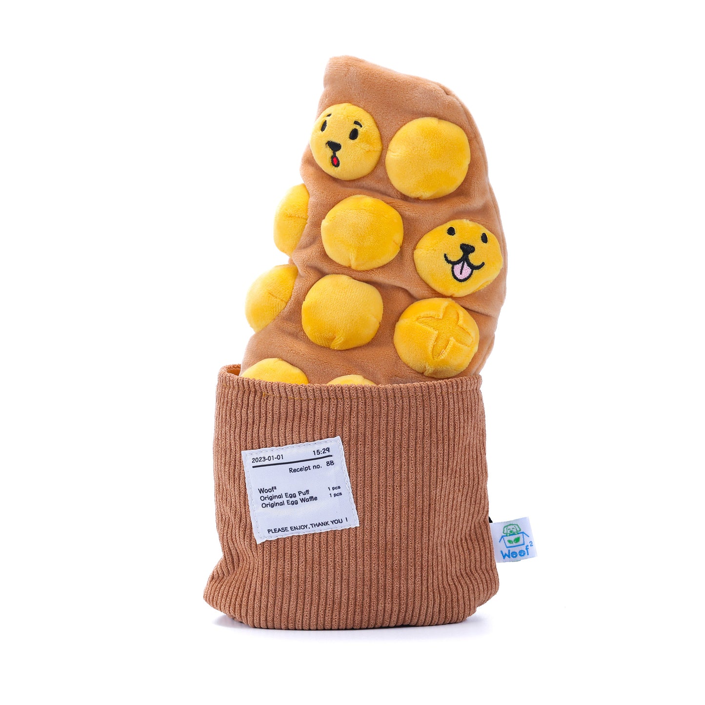 Woof² - 雞蛋仔/格仔餅二合一藏食寵物毛絨玩具